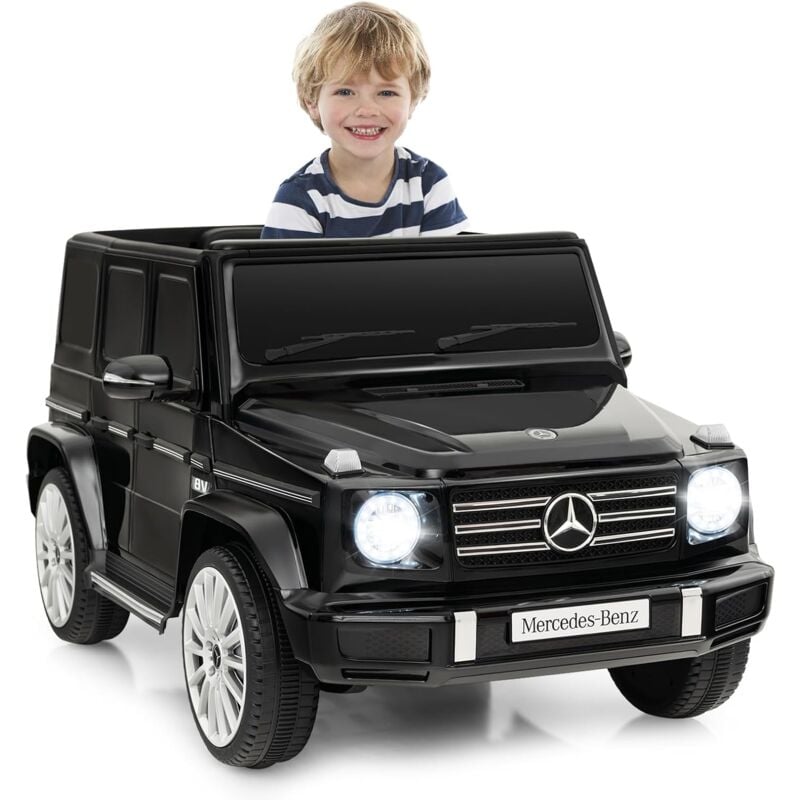 Goplus - Voiture Électrique Enfants 3 Ans+Mercedes Benz G500 12V-Charge 30kg-Télécommande 2,4G-Effets Sonores Lumineux-3-6 kmh Noir