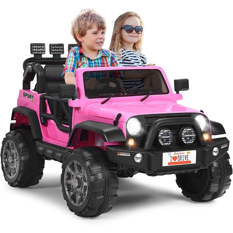 Voiture Electrique Enfant 12V avec 2 Sieges et Telecommande a Distance, Vehicule Electrique pour Enfant avec Boîte de Rangement et MP3,pour Enfants