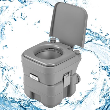 Goplus – WC chimique portable 20L avec réservoir détachable – Dimensions 42x36x43cm – Pour camping-car et extérieur – Couleur gris