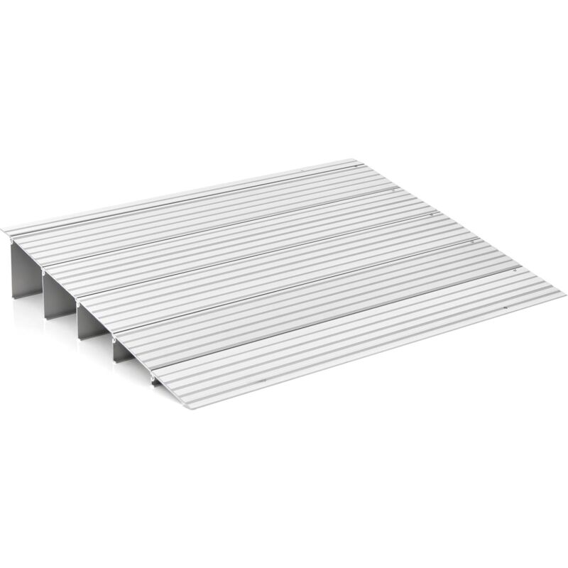 Rampe de seuil de Porte 86,5x66,5x13CM,Charge 317KG,Hauteur réglable,Cadre en Aluminium Robuste,Surface Antidérapante - Goplus