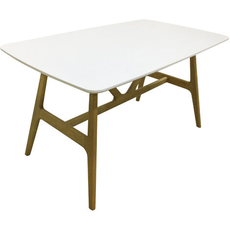 BO LIVING Goran Dining Table - White top oak stained legs