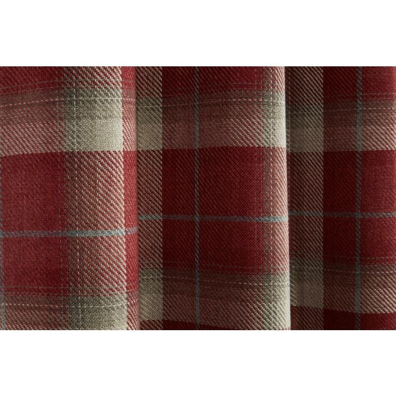 Gordon John Ltd. - Gorden John Textiles Carnoustie Curtains Blackout Eyelet Woven Check Red 66 x 90'