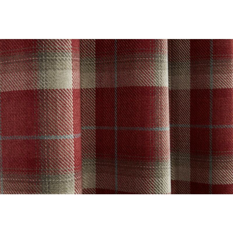 Gordon John Ltd. - Gorden John Textiles Carnoustie Curtains Blackout Eyelet Woven Check Red 90 x 90'