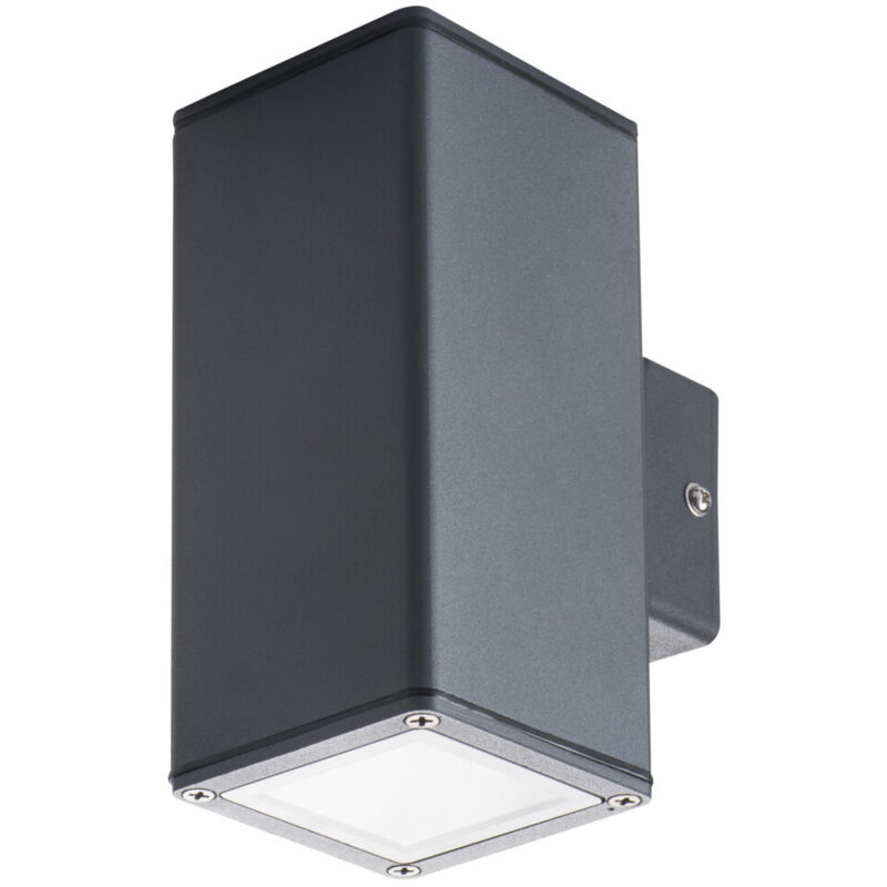 Luminaire mural pour 2 ampoules GU10 étanche IP44 Anthracite