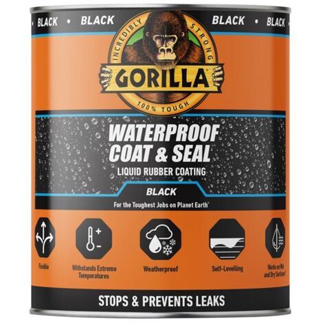 Gorilla Glue 114558 Waterproof Coat & Seal Liquid Rubber Coating Black 946ml