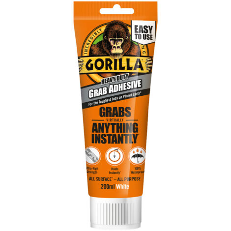 Gorilla Glue 2044311 Gorilla Heavy-Duty Grab Adhesive White 200ml GRGGA200WH