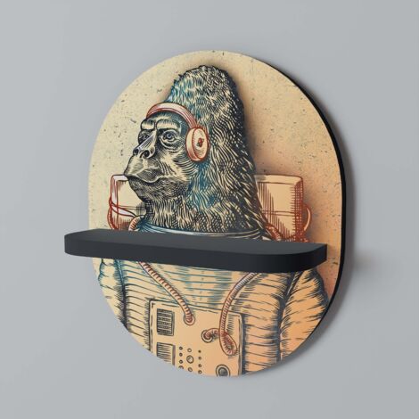 GORILLA GROOVE Mensola ovale nera