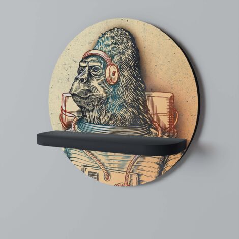 GORILLA GROOVE Mensola rotonda nera