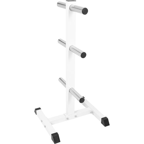 GORILLA SPORTS - Rack de rangement pour poids disques olympique 51mm, blanc