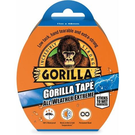 TBC Gorilla Glue 3044021 Gorilla Tape All-Weather Extreme 48mm x 11m Black GRGGTAW11