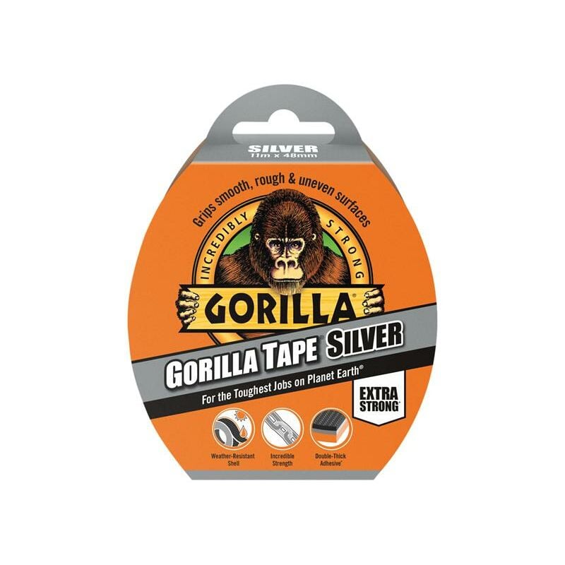 Gorilla Glue 3044911 Gorilla Tape 48mm x 11m Silver GRGCLOTHSIL