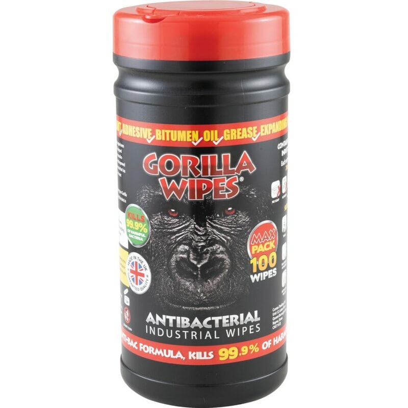 Gorilla Wipes Gorilla Wipe Original Anti-Bacterial Max 20 x 30cm, Pack of 100