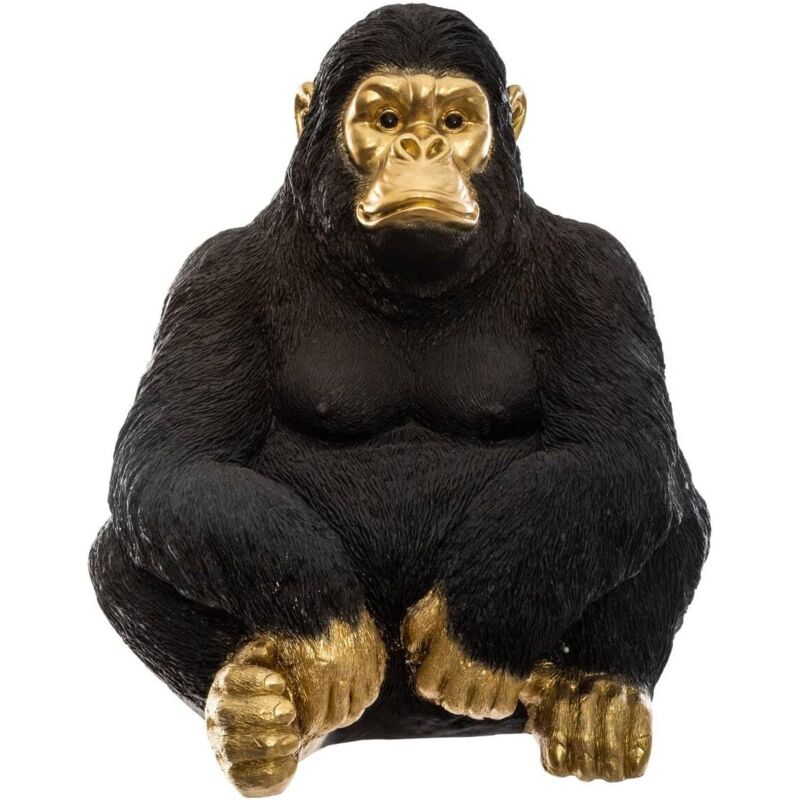 Grand Gorille en résine Noir et Doré l 45 x h 50 cm - Feeric Christmas