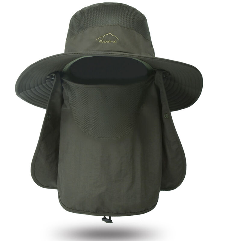 

Gorra para el sol con tapa extraible para el cuello y la cara, solapa, sombrero de pesca de ala ancha, gorra de pesca con proteccion solar de verano