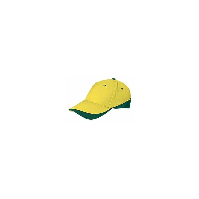 

Gorra bicolor en tejido de sarga aterciopelada Tuxton | Adulto - Amarillo/Verde Botella - Valento