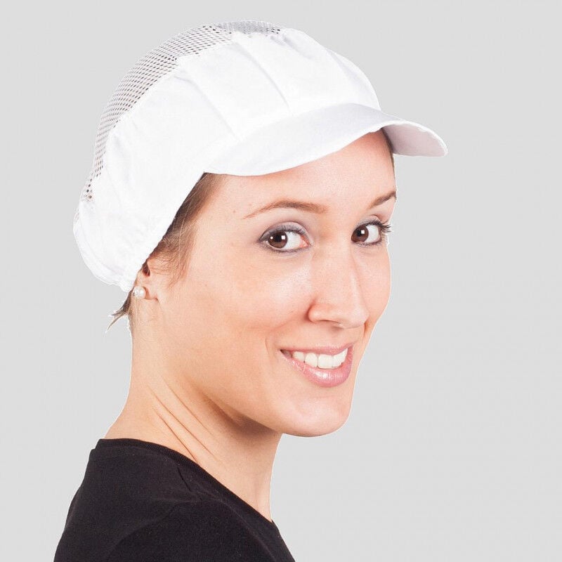 

Gorra de cocina unisex con visera y rejilla superior GARY'S | Blanco