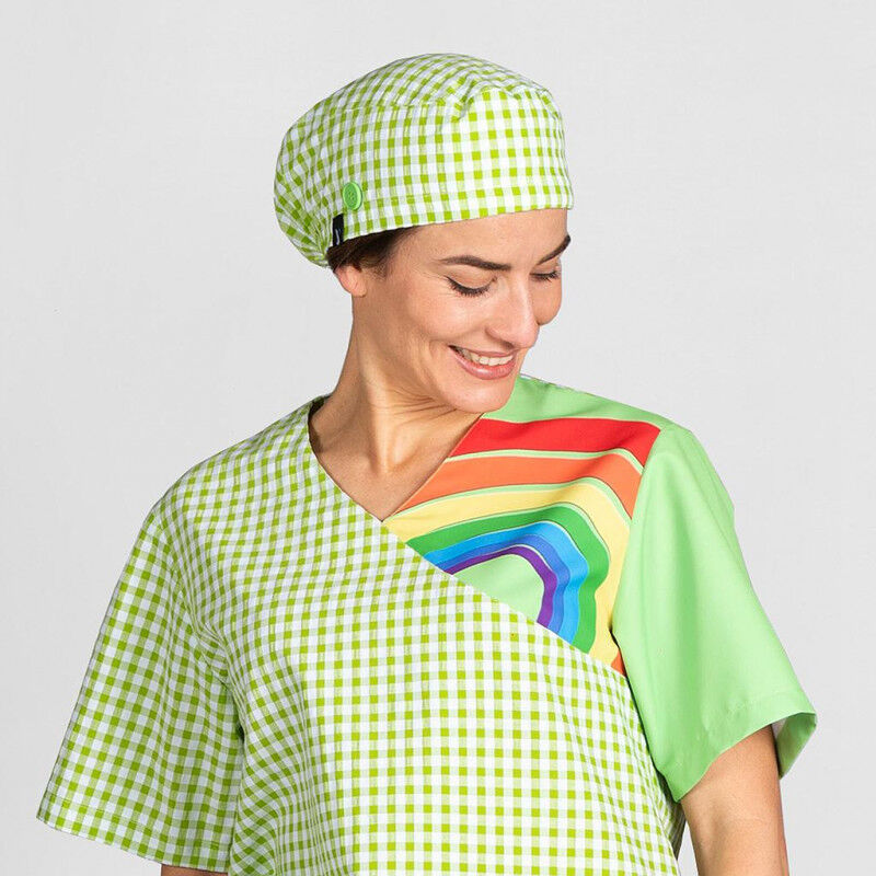 

Gorro con goma trasera y botones GARY'S en bambula actibacteriano | Pistacho
