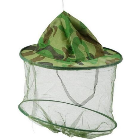 Gorro de apicultura de camuflaje, visera protectora de malla, equipo de pesca para exteriores, equipo de protección para exteriores