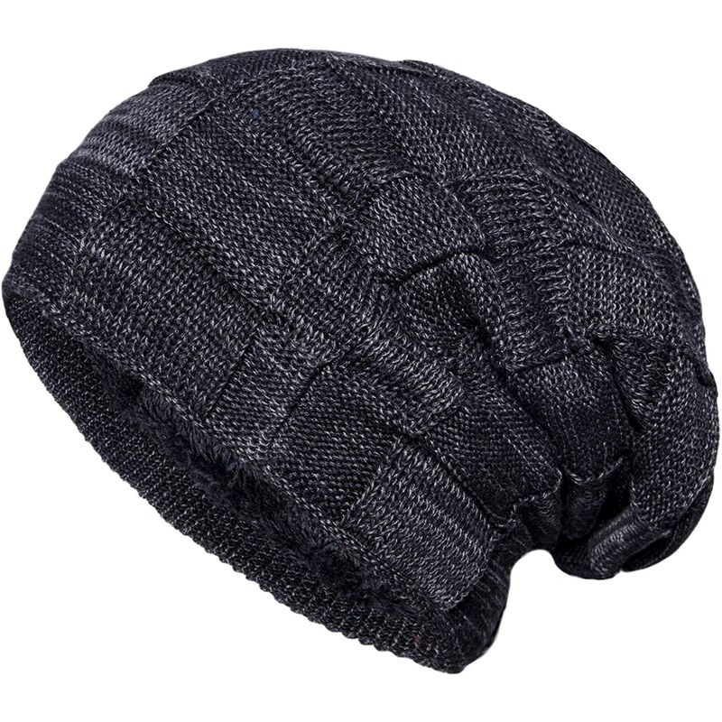 

Gorro de punto para hombre Gorro de invierno Chalier gorro de invierno cálido con forro polar negro Gorro de punto para hombre REUTILIZABLE Gorro de
