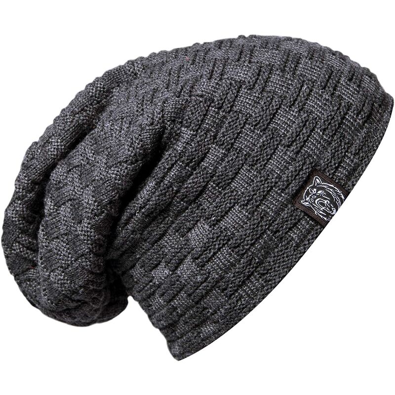 

Gorro de punto para hombre Gorro de invierno Chalier gorro de invierno cálido con forro polar negro Gorro de punto para hombre REUTILIZABLE gorro de