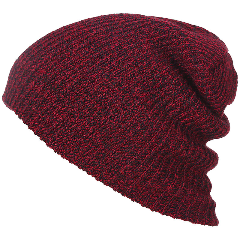 

Gorro de punto para hombre Gorro de punto de acrílico suave y calido informal de invierno,borgona