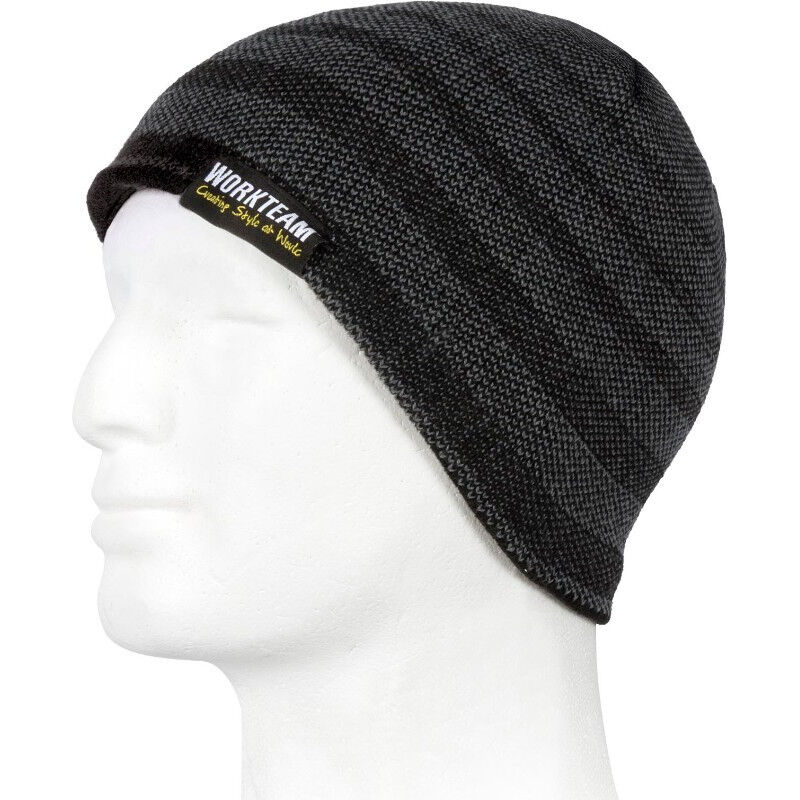 

Gorro de rayas combinado de doble capa WFA920 | Gris+Negro - U - Workteam