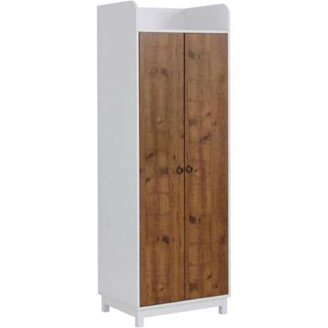 Goslar-Armoire à 2 portes en aspect bois blanc