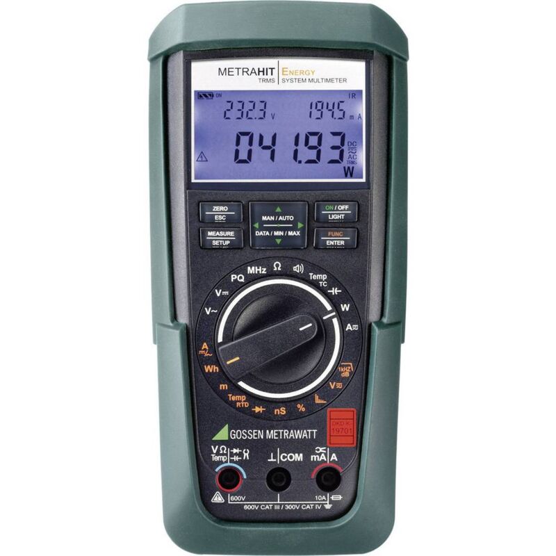 Image of Gossen Metrawatt - metrahit Energy Multimetro portatile Calibrato (DAkkS) digitale cat iii 600 v, cat iv 300 v Display (c