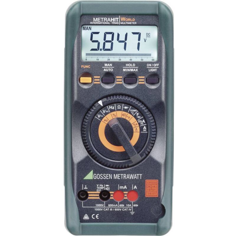 Image of Gossen Metrawatt - metrahit world Multimetro portatile Calibrato (DAkkS) digitale cat iii 1000 v, cat iv 600 v Display (c