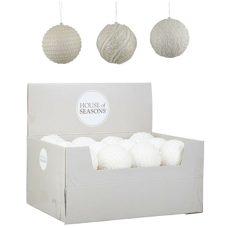 

Bolas De Navidad Para Arbol De Color Blanco Modelos Surtidos 8Cm