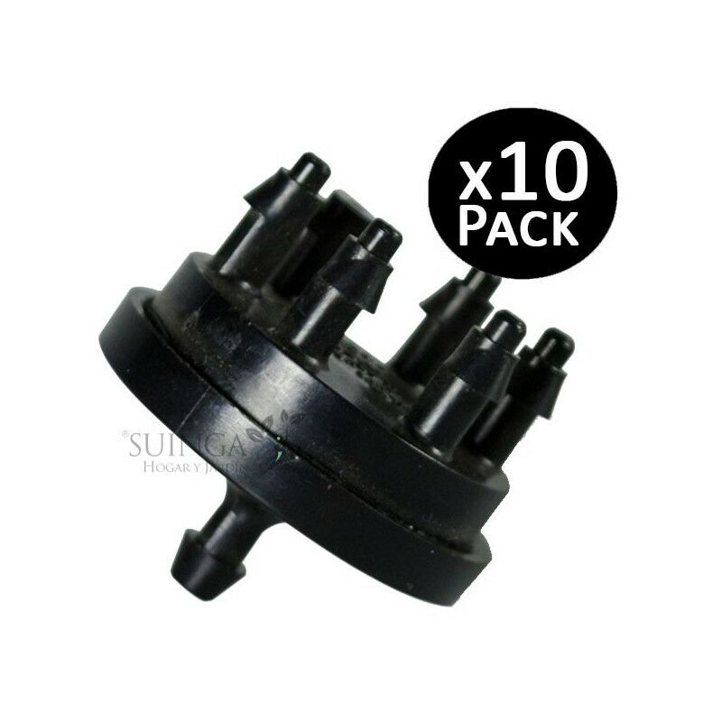 

Gotero autocompensante 6 salidas de 4 l/l. Pack 10 goteros