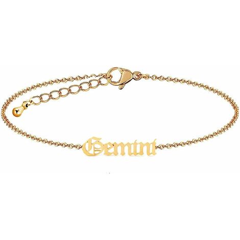 Gothique vieil anglais scorpion lion zodiaque pour femme, chaîne en or 18 carats horoscope lettre de Constilation bébé fille bijoux