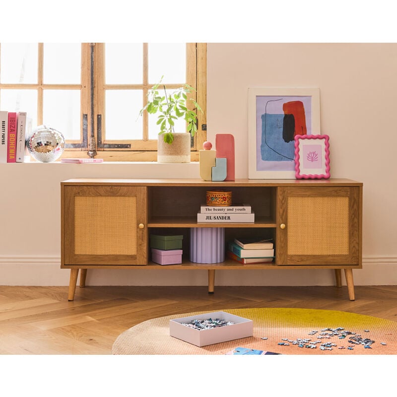 Goto - meuble tv - bois - 140 cm - bois