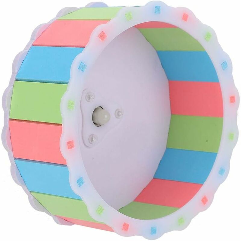 

GOTOTOP - Rueda de carreras para mascotas de 5.9 pulgadas, colorido conejillo de indias, hámster, tablero de madera, rueda silenciosa para correr,