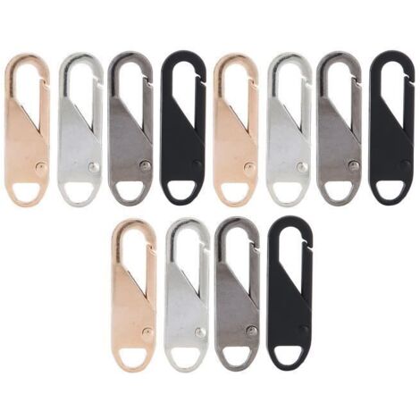 GOTOTOP Tête de fermeture à glissière 12 pièces détachable en alliage ressort tirette extracteur fermeture éclair curseur-SHC