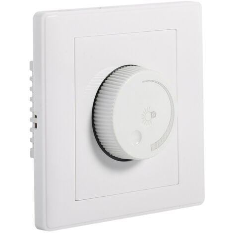 GOTOTOP Variateur Rotatif pour lumières LED Contrôle Pratique Mural Bouton de 320 degrés Luminosité de la Lampe Blanc (3,4 x 3,4 x 1,8 Pouces)