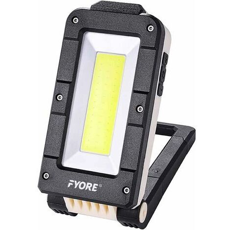 Gotrays – Lampe de travail COB LED 1500 lumens – Batterie rechargeable 3000 mAh – Étanche avec base magnétique et crochet – Pour chantiers humides