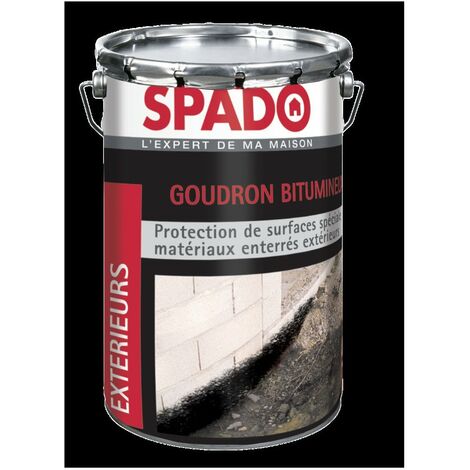 Goudron bitumineux 20 litres – Imperméabilisant pour béton et métal – Protection antiacide et antihumidité – Application facile – Spado
