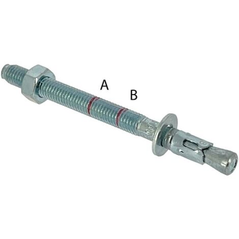 goujon ancrage - en acier - 8 x 60 mm - lot de 10 - bizline 720210