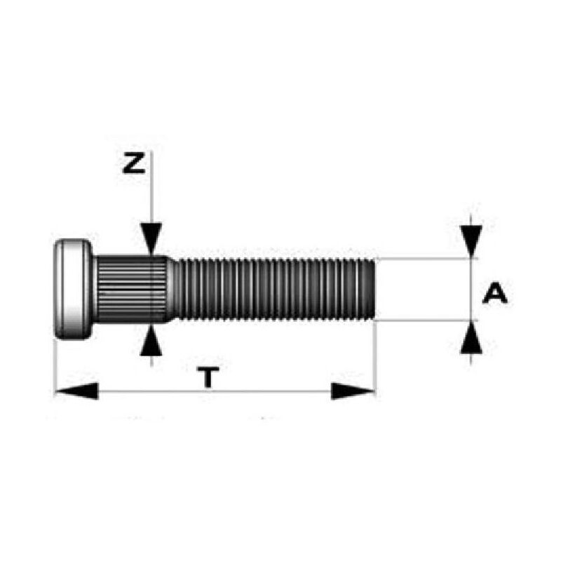 Goujon Cannele compatible avec Ford 12x150mm longueur. 57mm
