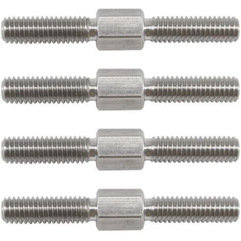 Goujons Hexagonaux M12 x 100mm, 304 Acier Inoxydable, Double Filetage Droite Gauche, Lot de 4