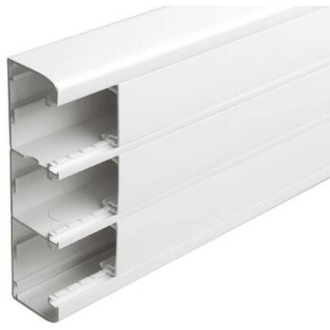 Goulotte 50x180 mm à clipage direct, programme mosaïque, 3 couvercles, 45 mm de longueur, 2 mètres, blanc