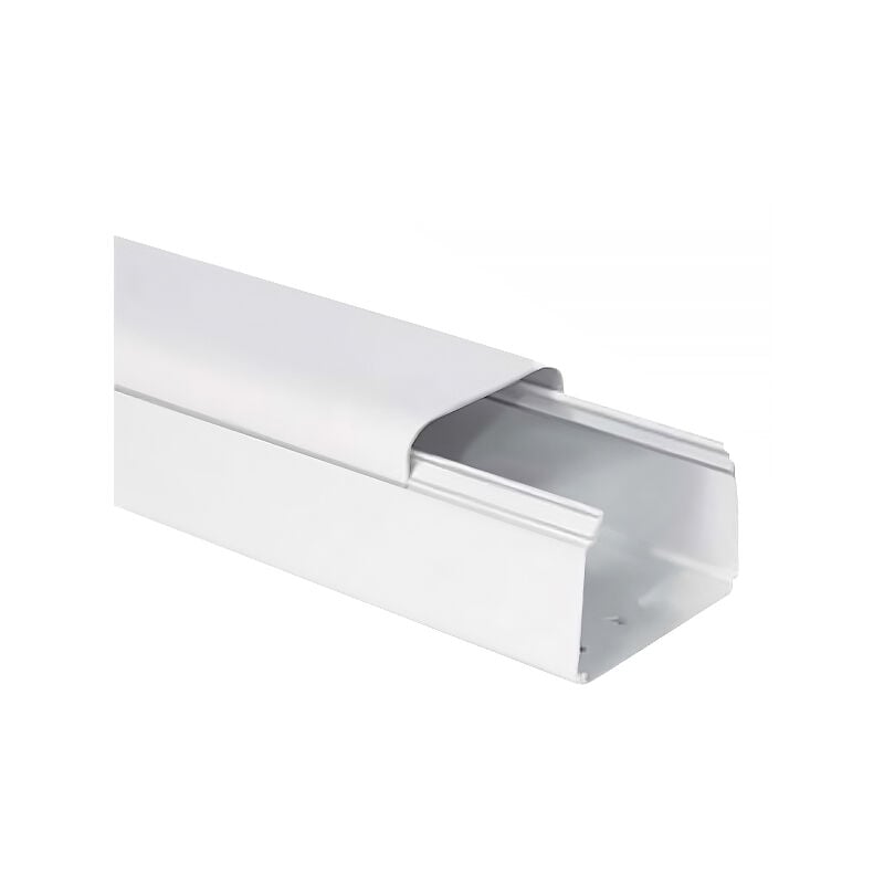 Goulotte 80 x 60 mm - Clipsage sur le dessus - 2m - Blanc First Plast