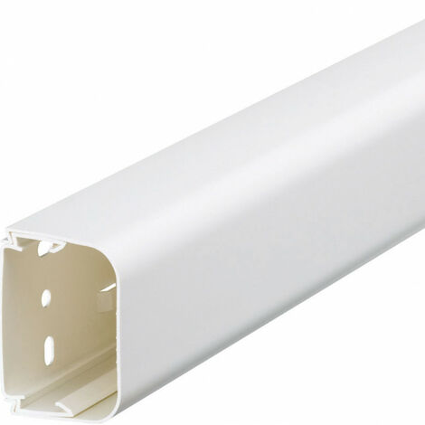 Goulotte électrique en plastique blanc GGK à enclipsage direct 100mm x 65mm  x 1m, Moulures