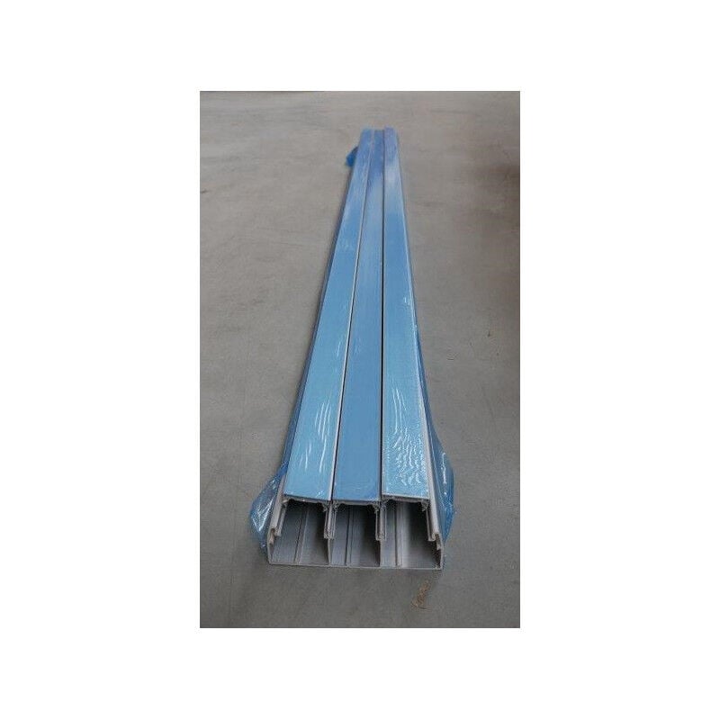 Goulotte d'installation gris alu 164x55mm (au mètre) 3 compartiments avec couvercle clip45 TerCia TA-C45 Iboco