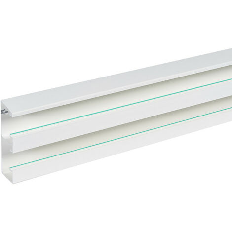 Goulotte d'installation PVC 2 compartiments Logix 45 160x50mm et longueur 2m à équiper de 2 couvercles blanc Artic (68035)