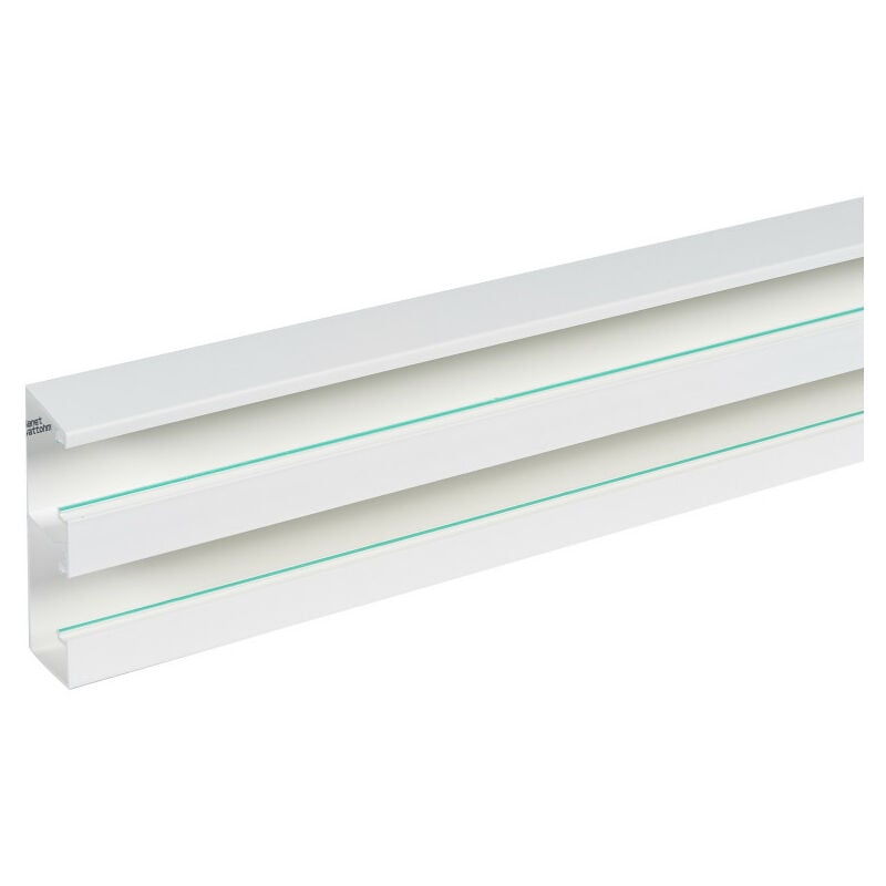 Goulotte d'installation PVC 2 compartiments Logix 45 160x50mm et longueur 2m à équiper de 2 couvercles blanc Artic (68035)