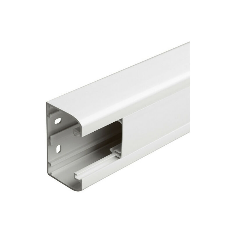 Goulotte 1 compartiment à clippage direct Mosaic 50x80mm blanc, au mètre (075601)