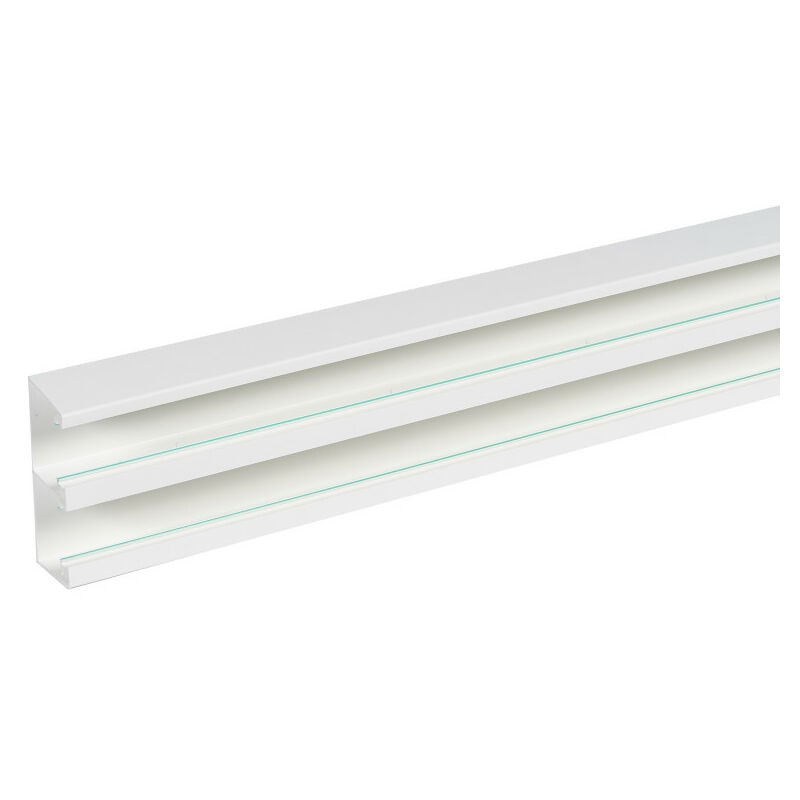 Goulotte d'installation pvc 2 compartiments Logix 45 130x50mm et longueur 2m à équiper de 2 couvercles blanc Artic (68034)