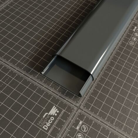 Mon Marché Déco – Goulotte TV cache-câble adhésive arrondie en PVC 1,20 m – Couleur anthracite – Installation facile sans travaux